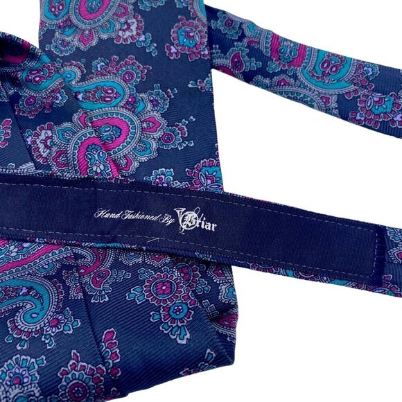 BRIAR American Editions Mens Necktie Luxury Silk Tie Blue Purple Paisley Vintage - Picture 8 of 8